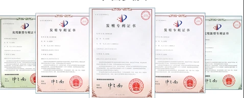 Selected patent certificates supplied by UNIWISE, shown in the original company image