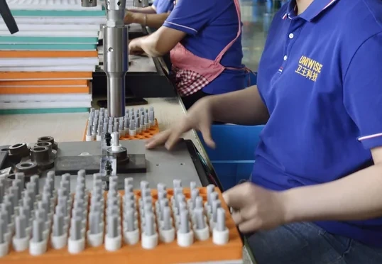 UNIWISE component assembly with rows of damper components.