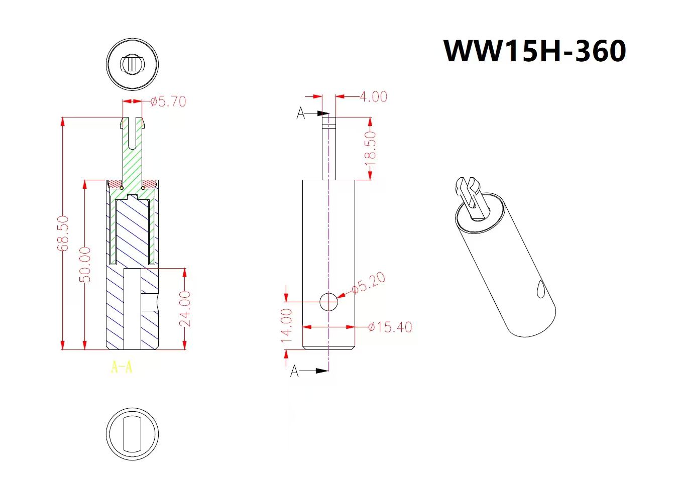 WW15H-360 Technical drawing