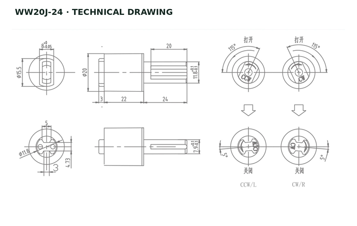 WW20J-24 Technical drawing