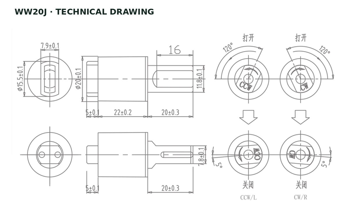 WW20J Technical drawing
