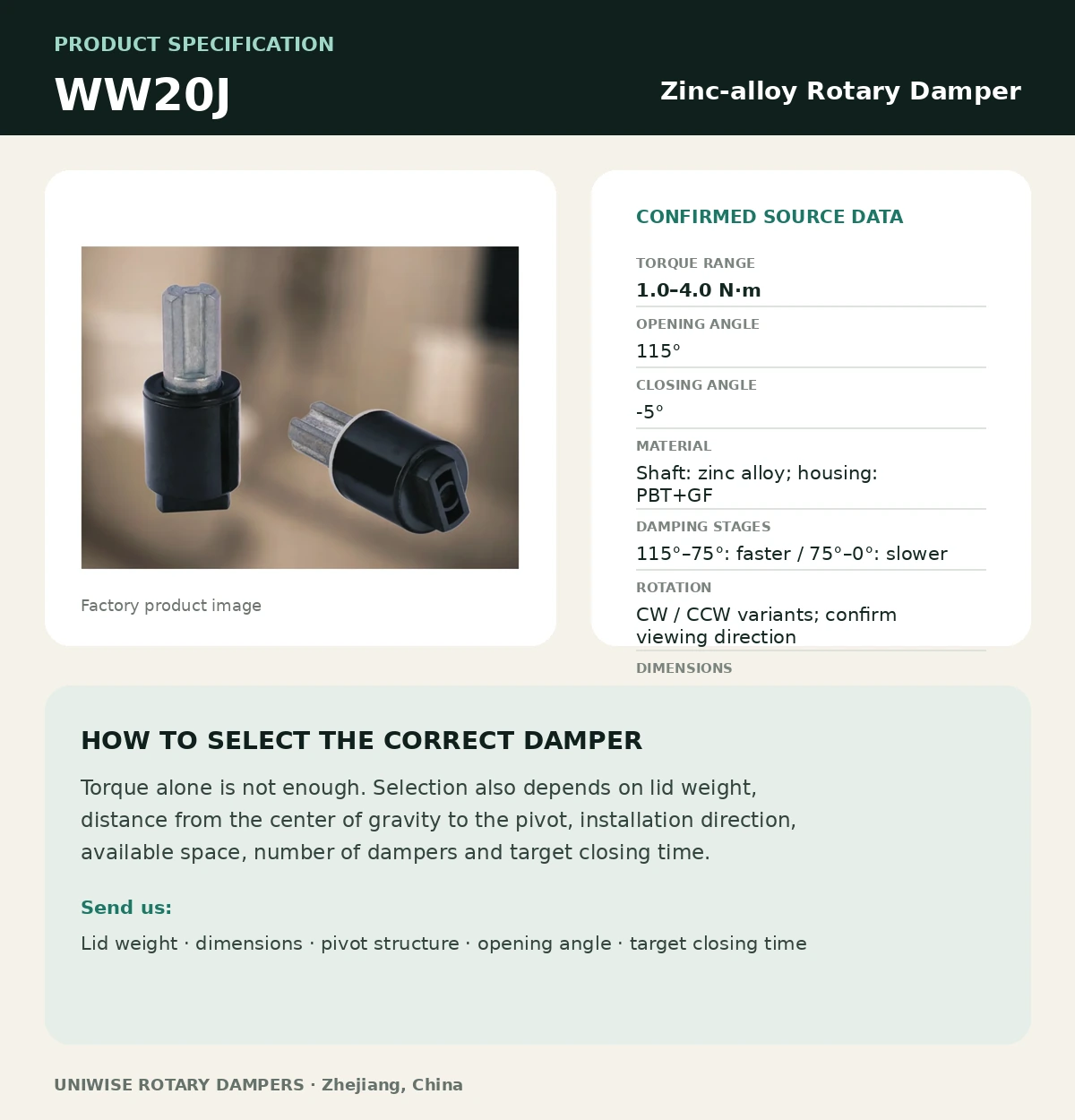 WW20J English specification