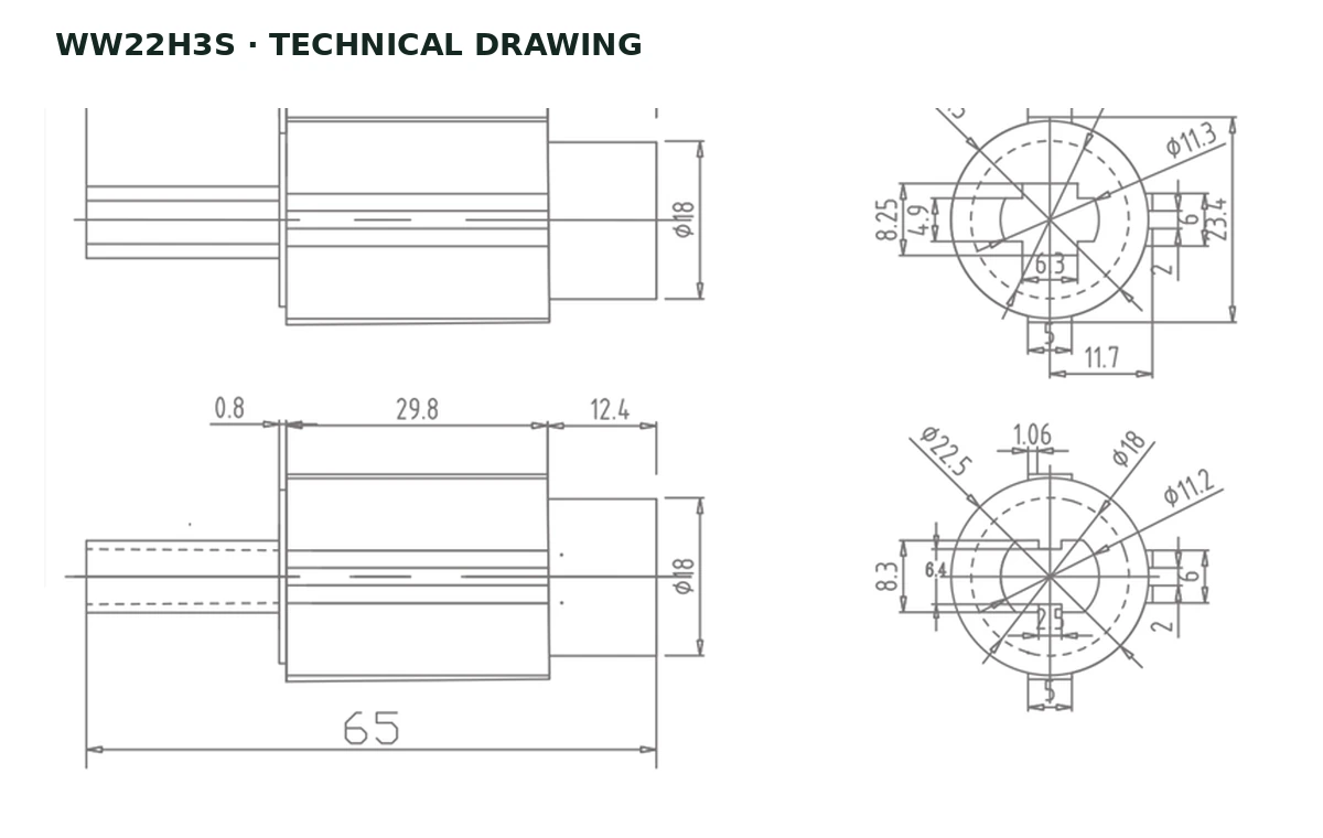 WW22H3S Technical drawing