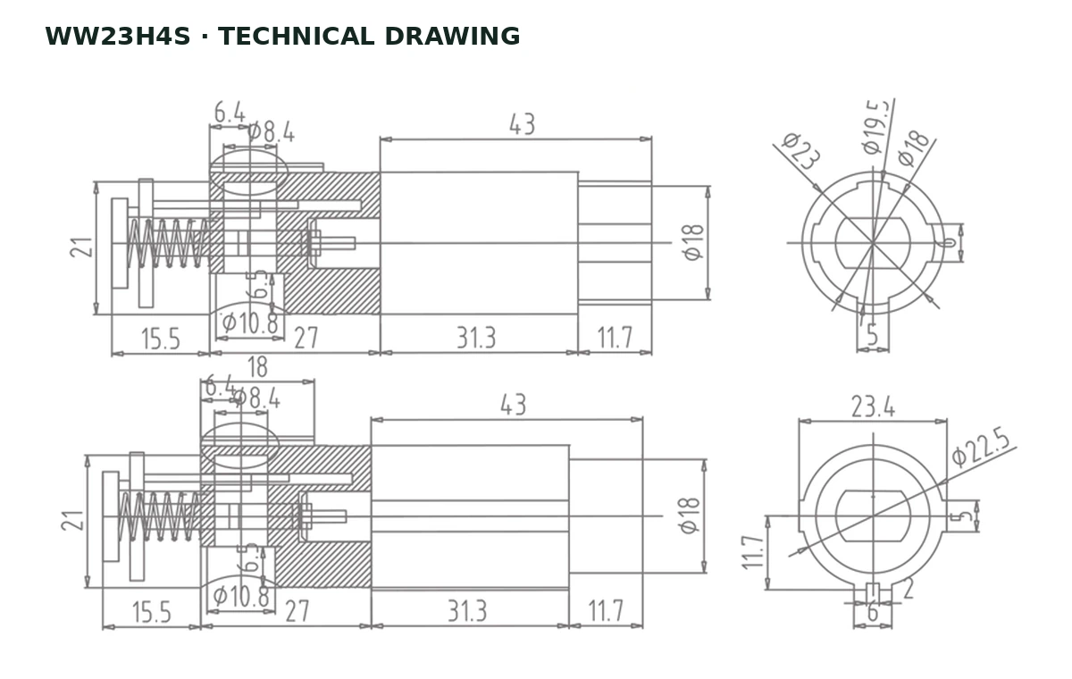 WW23H4S Technical drawing